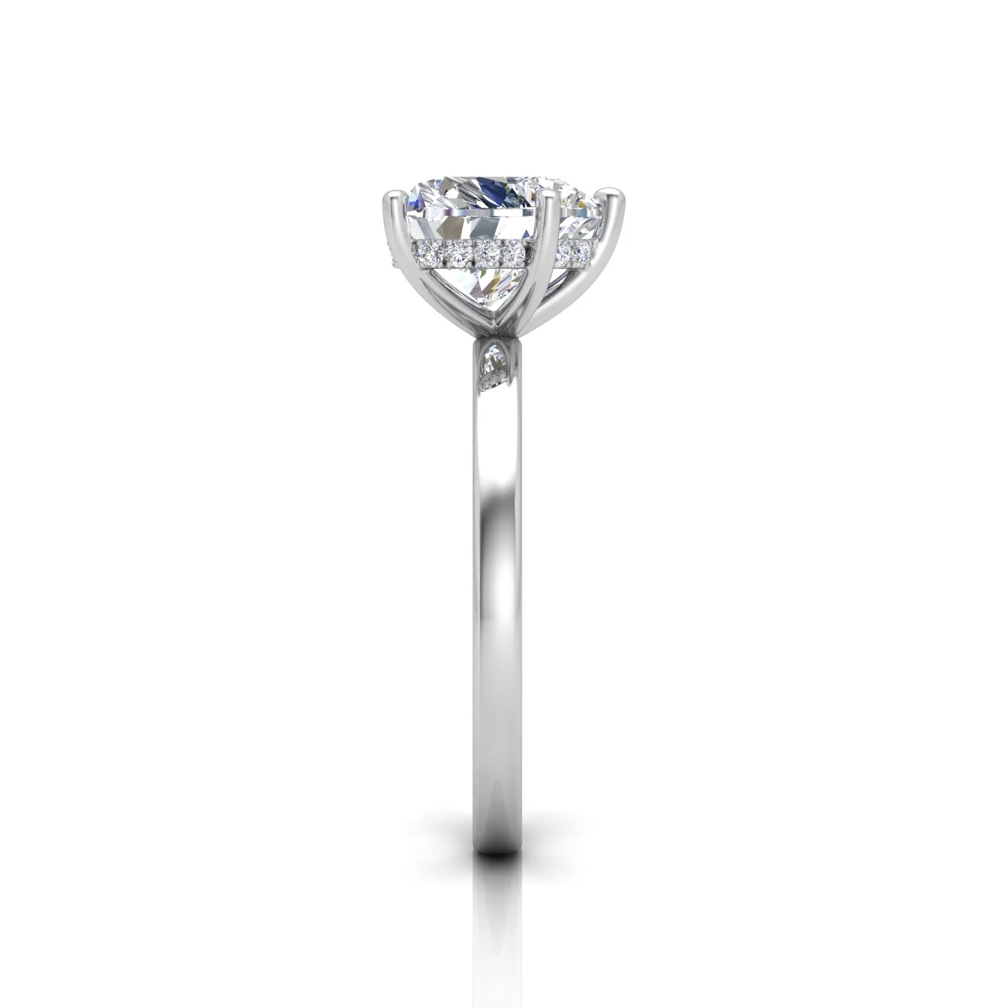 Classic Solitaire Hidden Halo Engagement Ring - Image 13