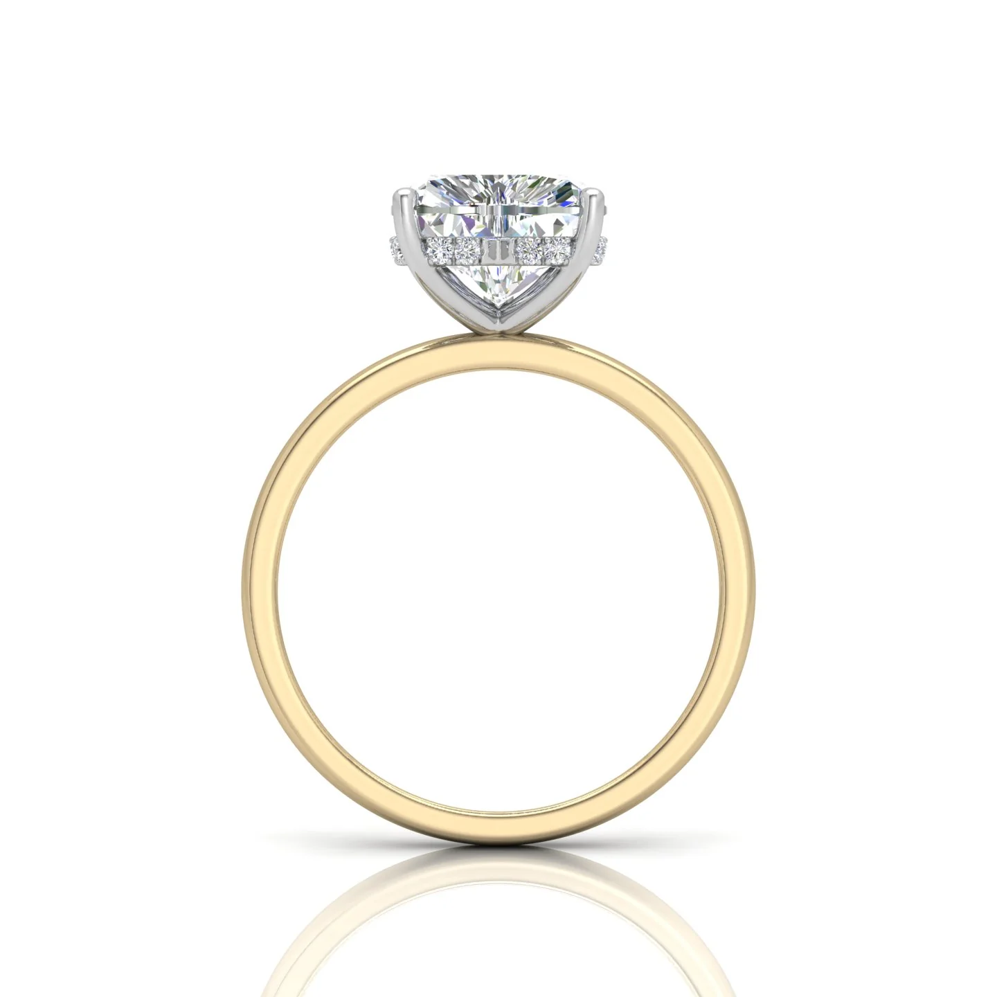 Classic Solitaire Hidden Halo Engagement Ring - Image 14