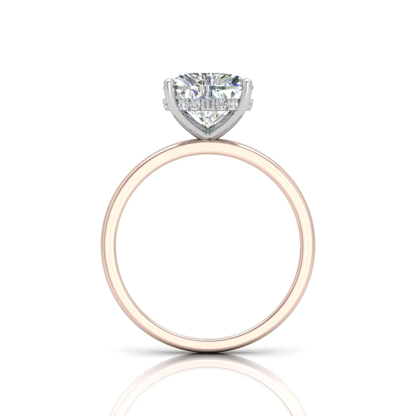 Classic Solitaire Hidden Halo Engagement Ring - Image 15