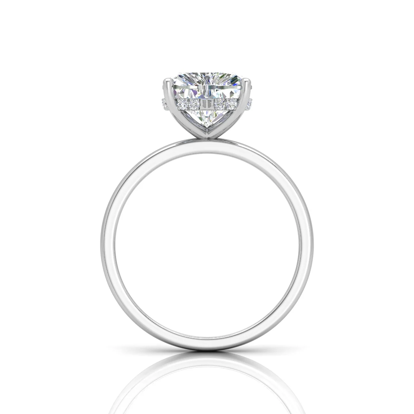 Classic Solitaire Hidden Halo Engagement Ring - Image 16