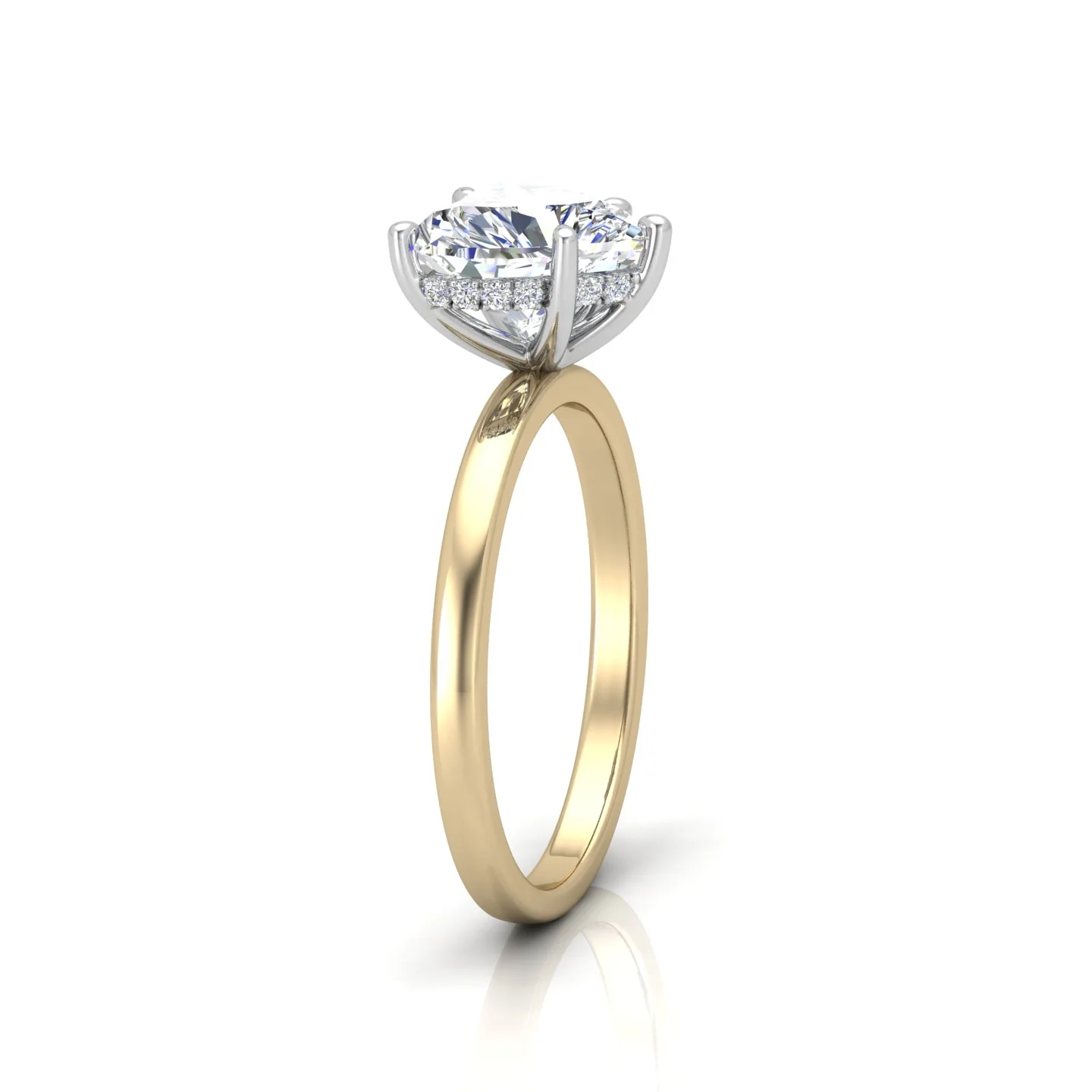 Classic Solitaire Hidden Halo Engagement Ring - Image 2