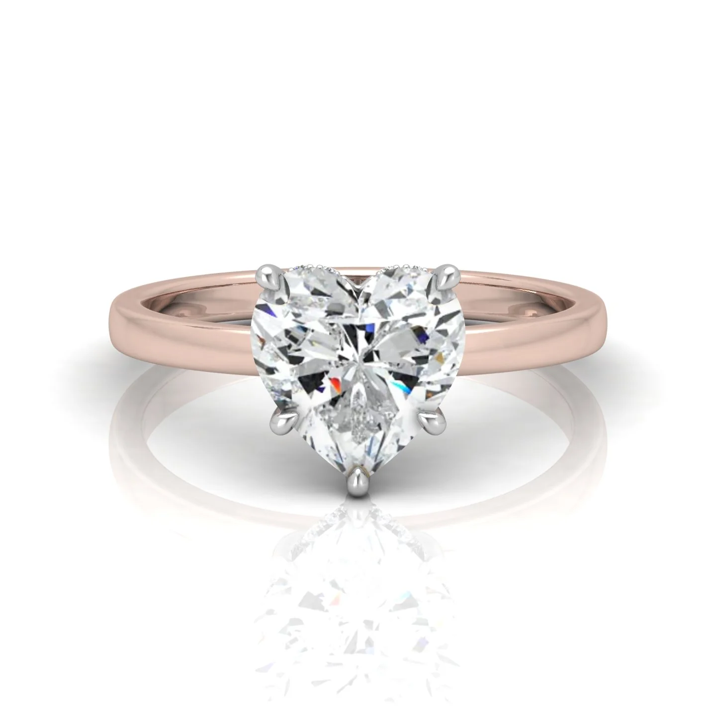 Classic Solitaire Hidden Halo Engagement Ring - Image 9