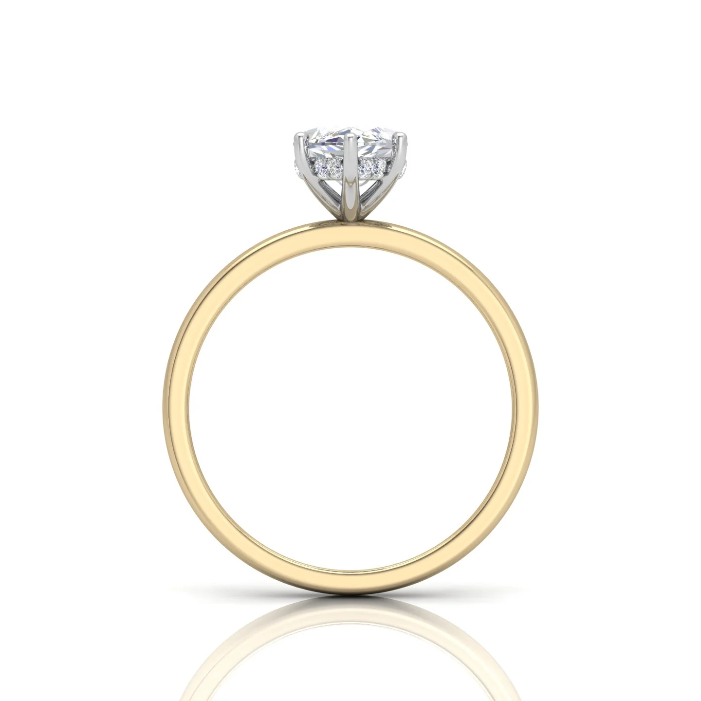 Classic Solitaire Hidden Halo Engagement Ring Marquise - Image 14