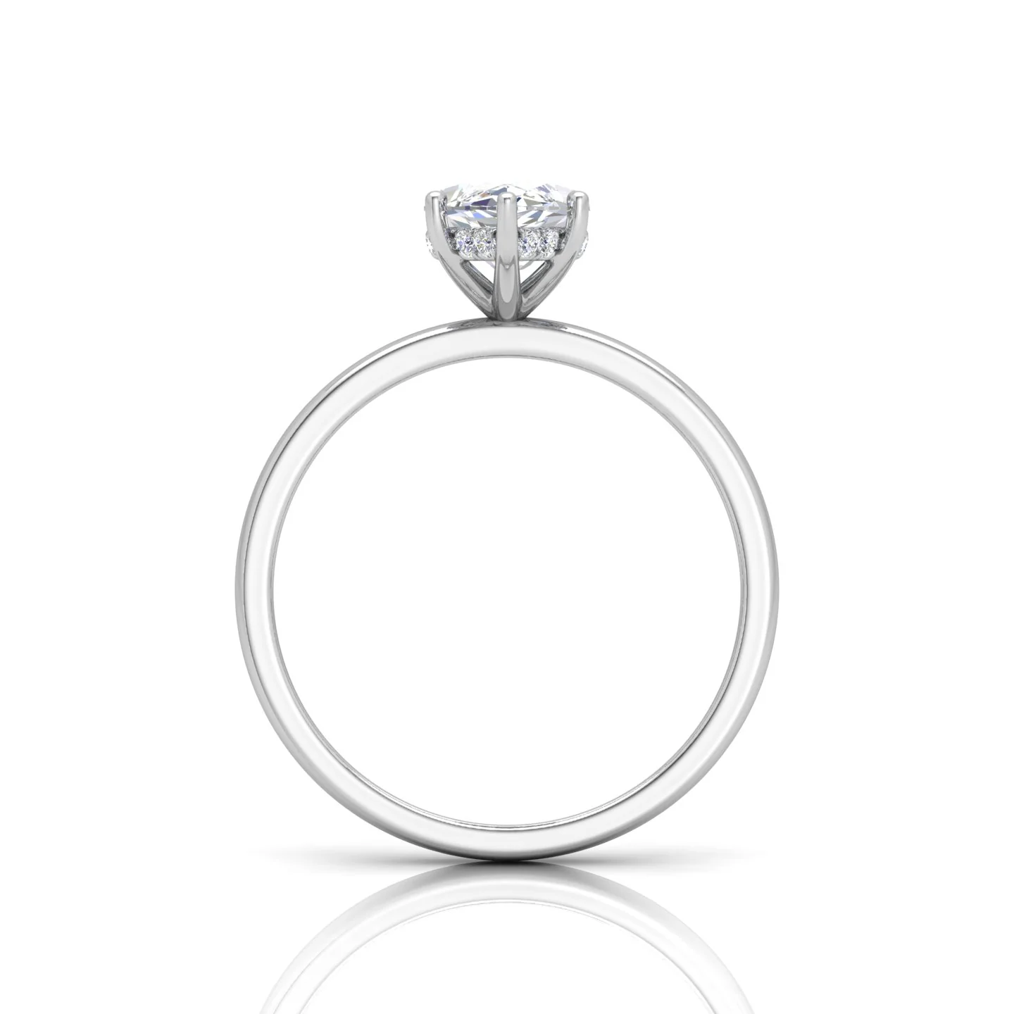 Classic Solitaire Hidden Halo Engagement Ring Marquise - Image 16