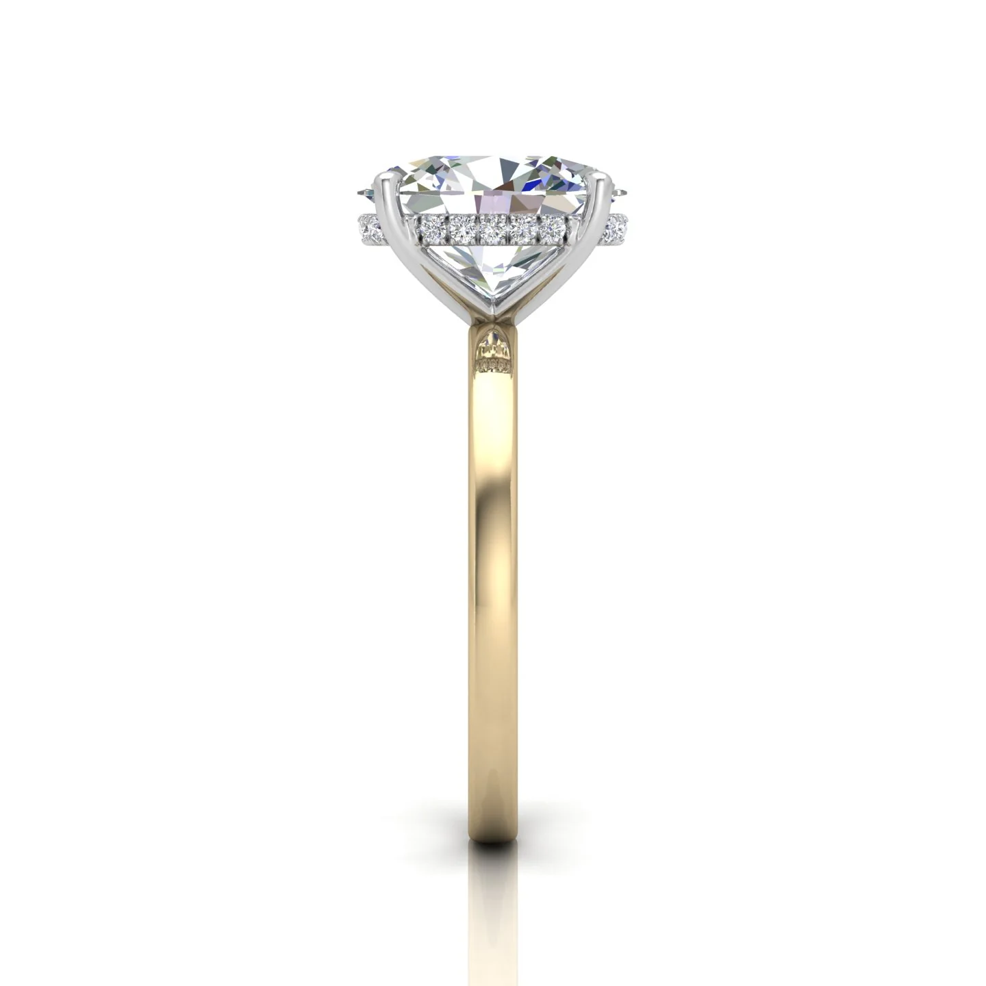Classic Solitaire Hidden Halo Engagement Ring - Image 10