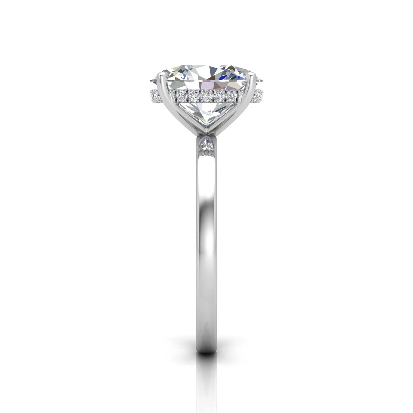 Classic Solitaire Hidden Halo Engagement Ring - Image 12
