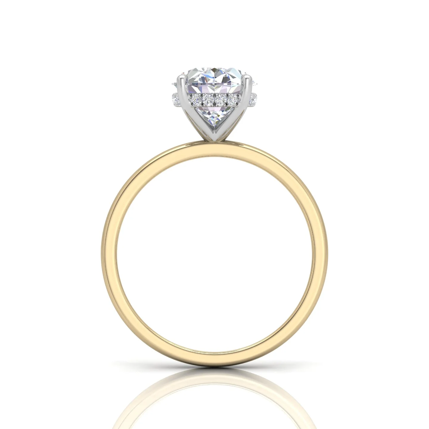 Classic Solitaire Hidden Halo Engagement Ring - Image 13