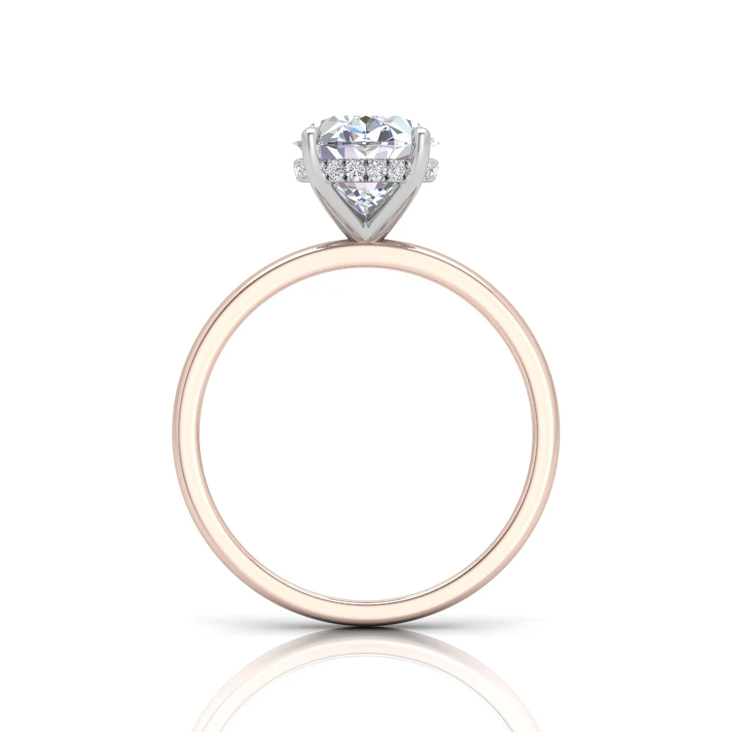 Classic Solitaire Hidden Halo Engagement Ring - Image 14