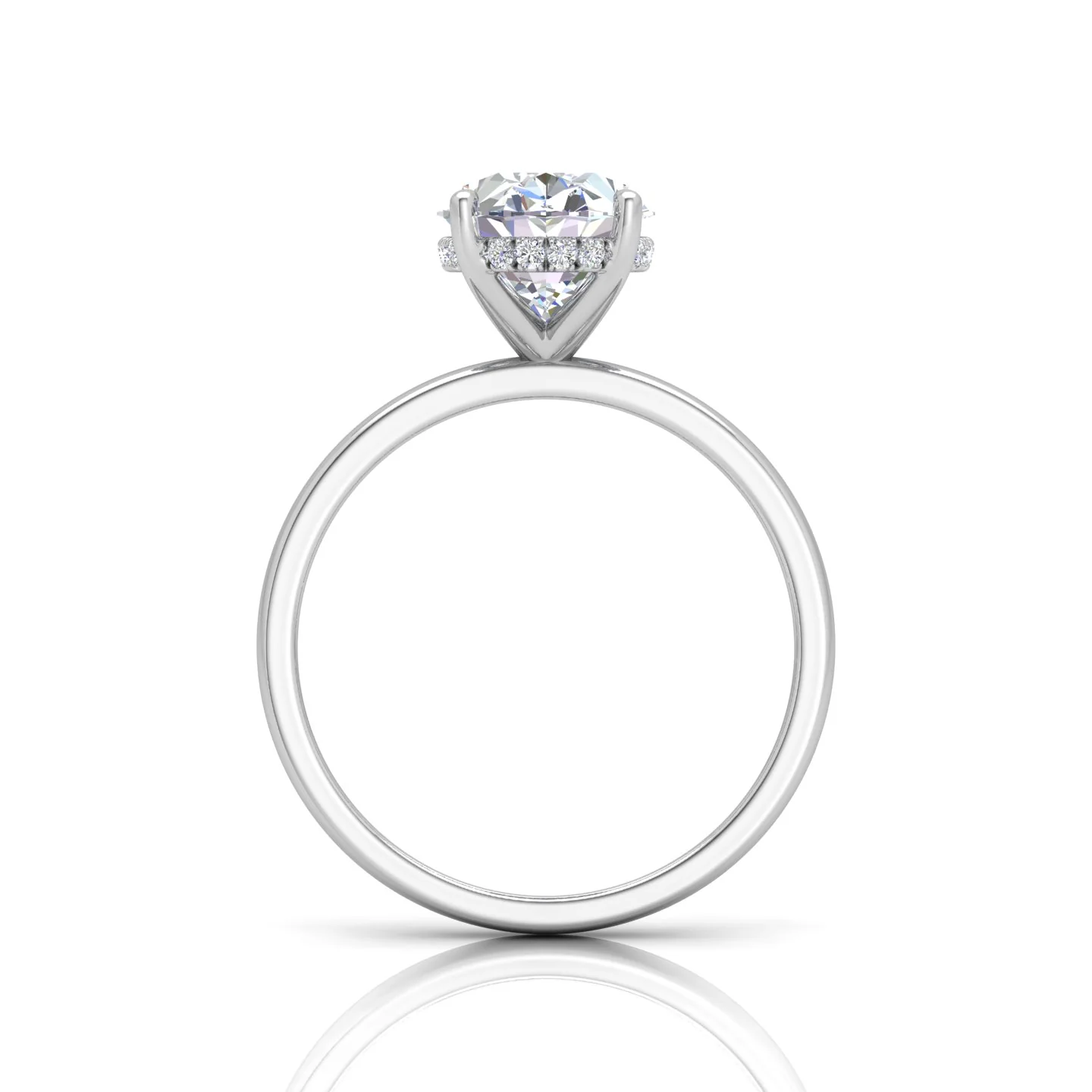 Classic Solitaire Hidden Halo Engagement Ring - Image 15