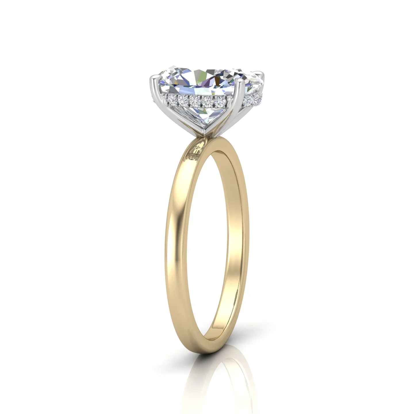 Classic Solitaire Hidden Halo Engagement Ring - Image 2