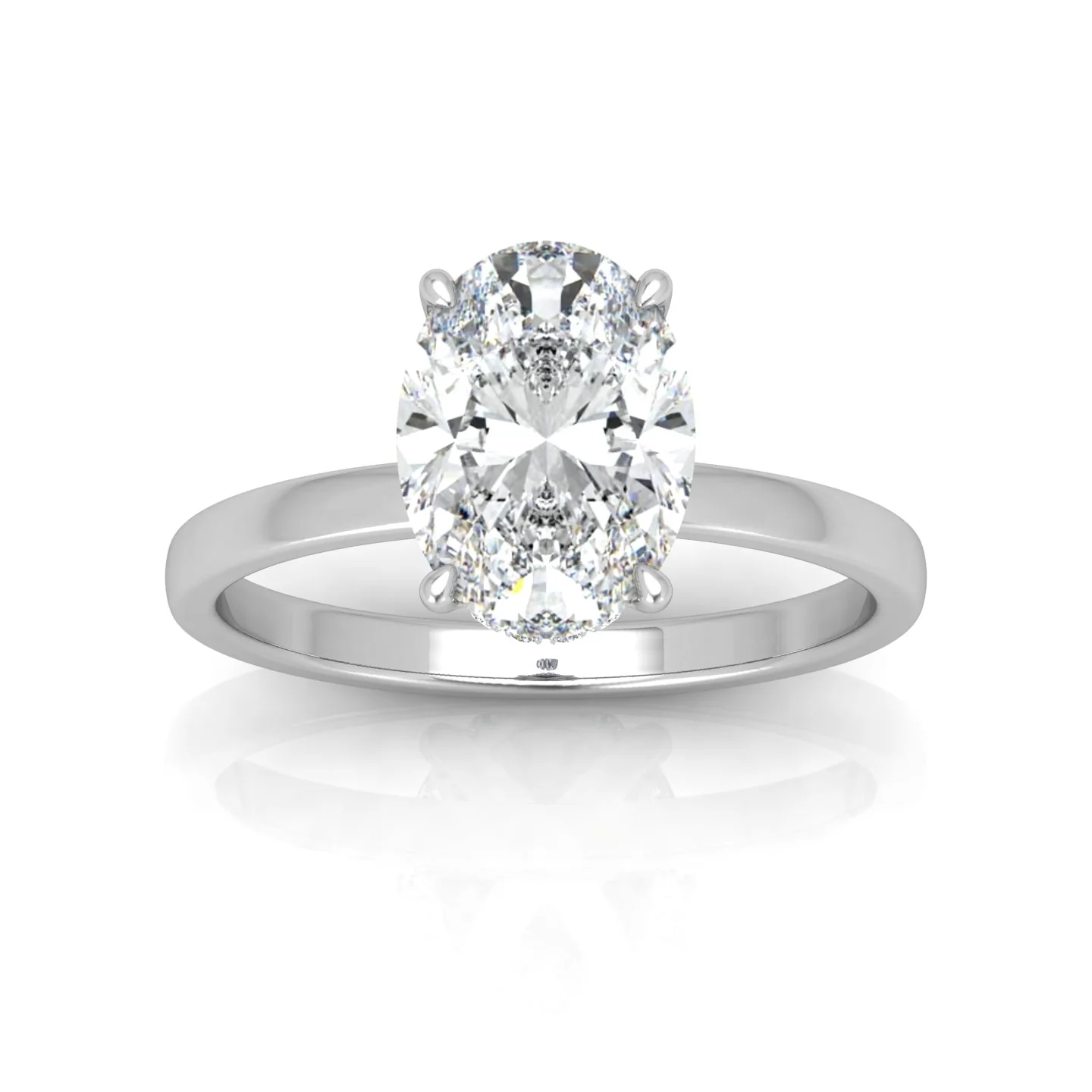 Classic Solitaire Hidden Halo Engagement Ring - Image 7