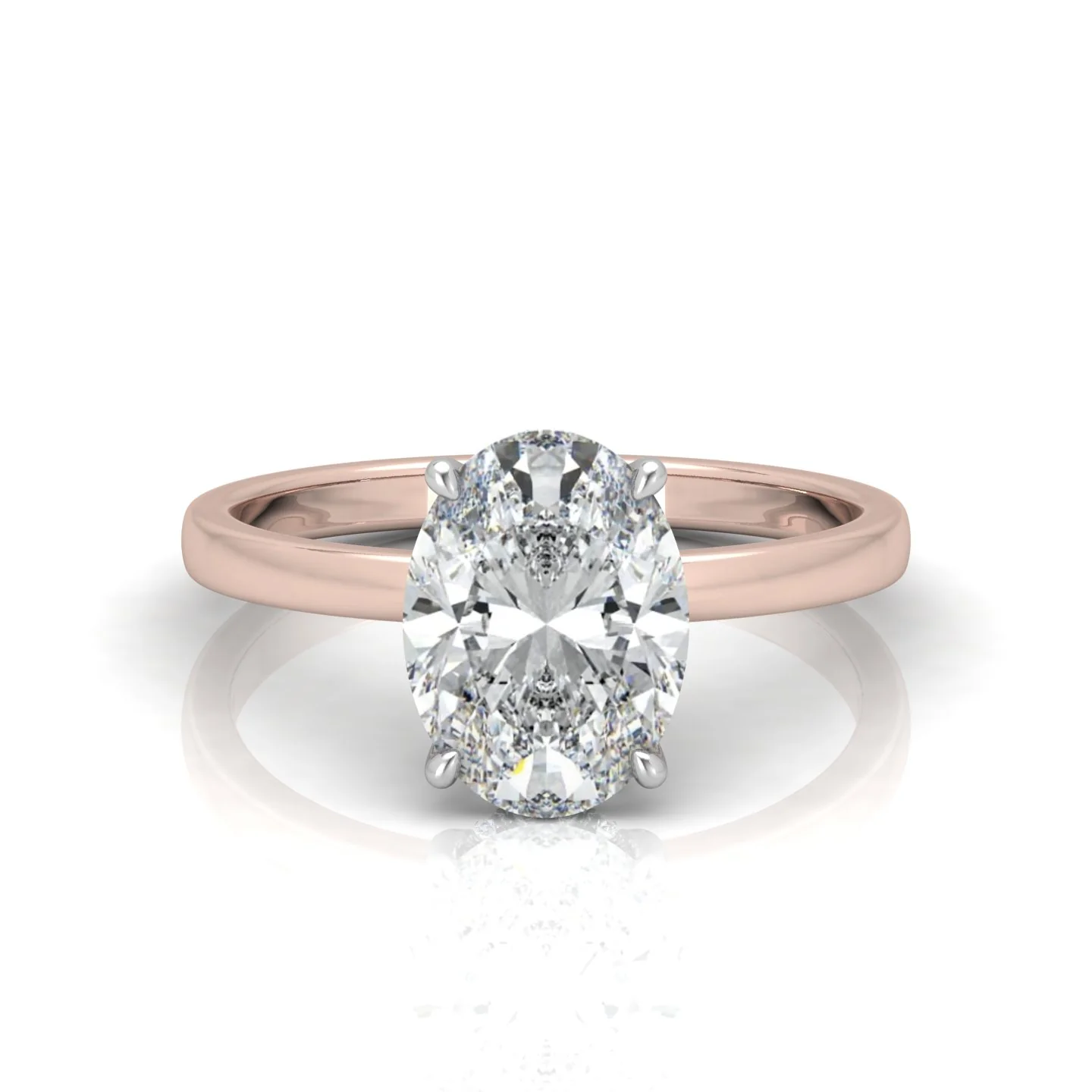 Classic Solitaire Hidden Halo Engagement Ring - Image 8