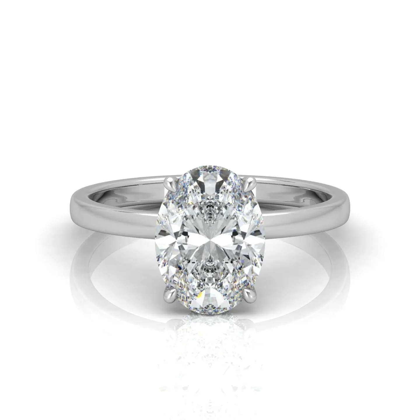 Classic Solitaire Hidden Halo Engagement Ring - Image 9