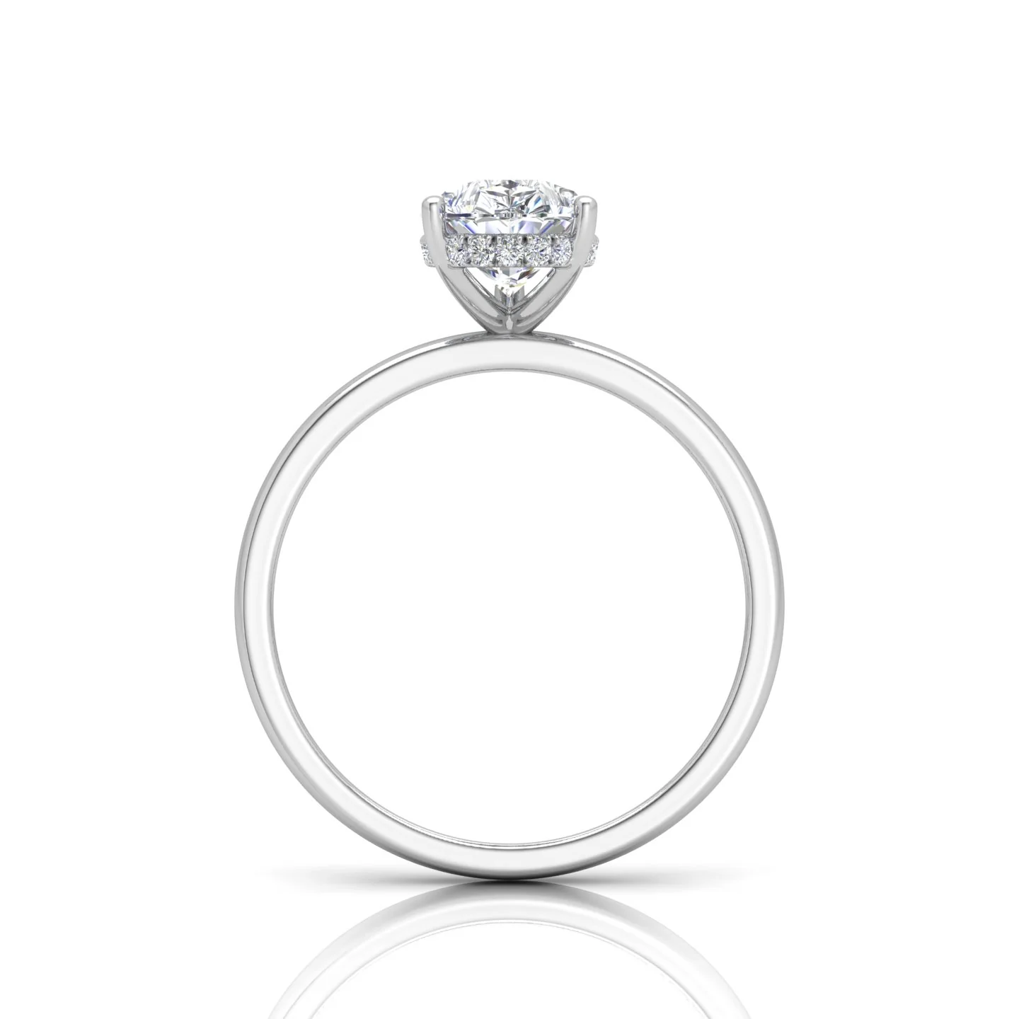 Classic Solitaire Hidden Halo Engagement Ring - Image 10