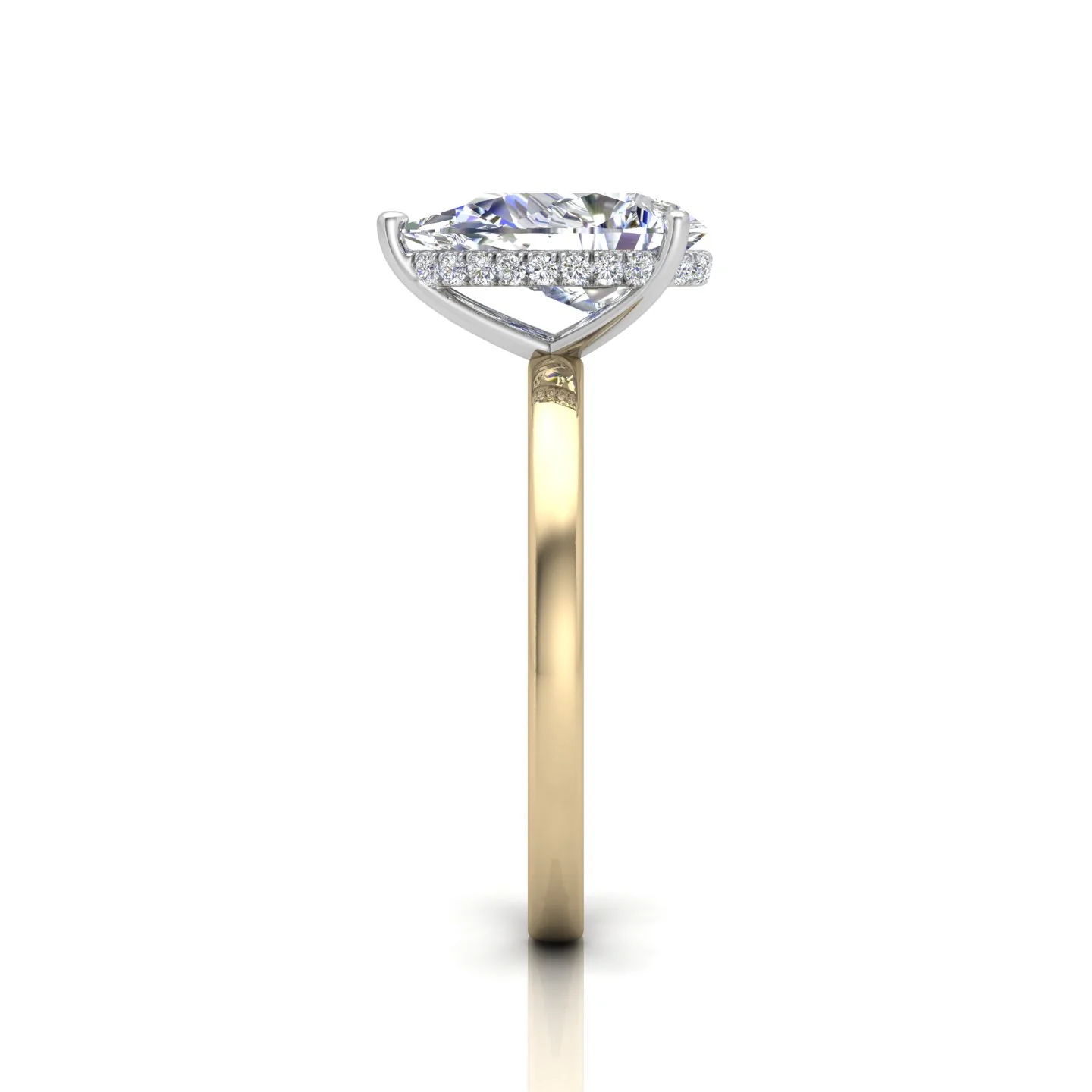 Classic Solitaire Hidden Halo Engagement Ring - Image 11