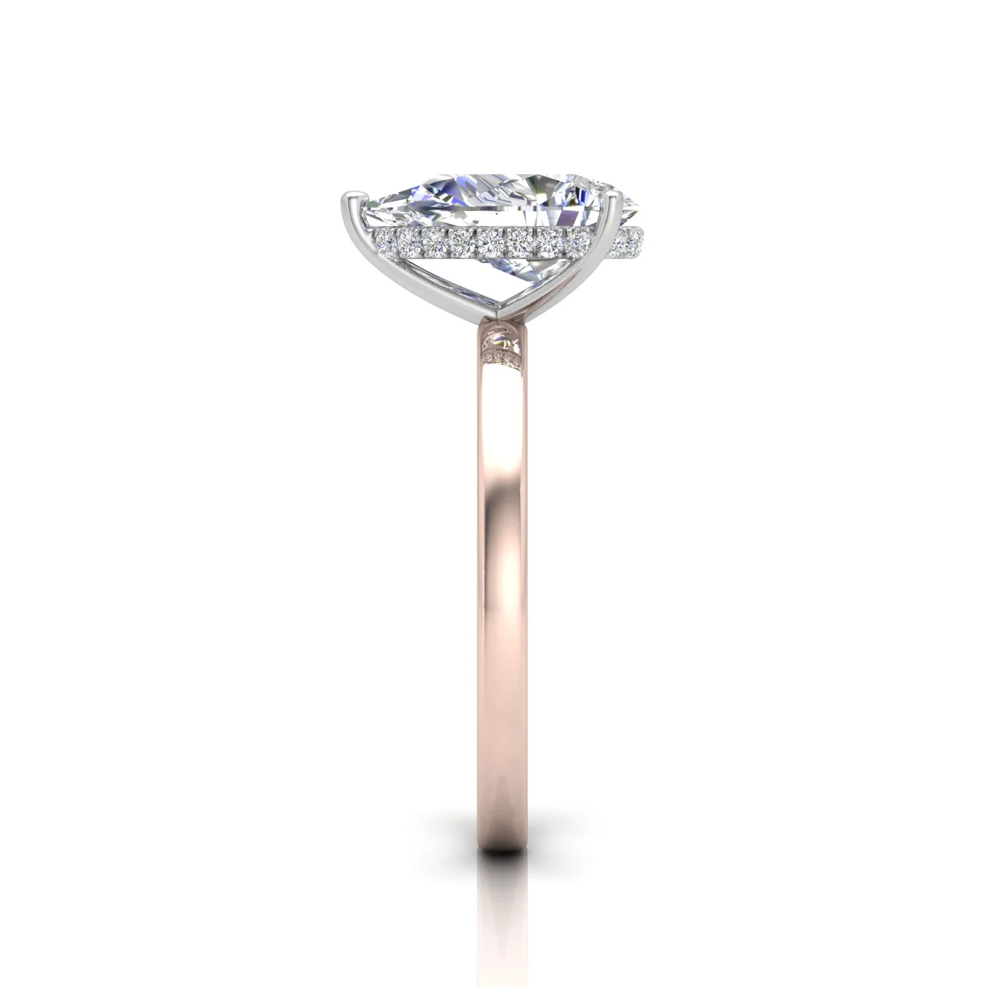 Classic Solitaire Hidden Halo Engagement Ring - Image 12