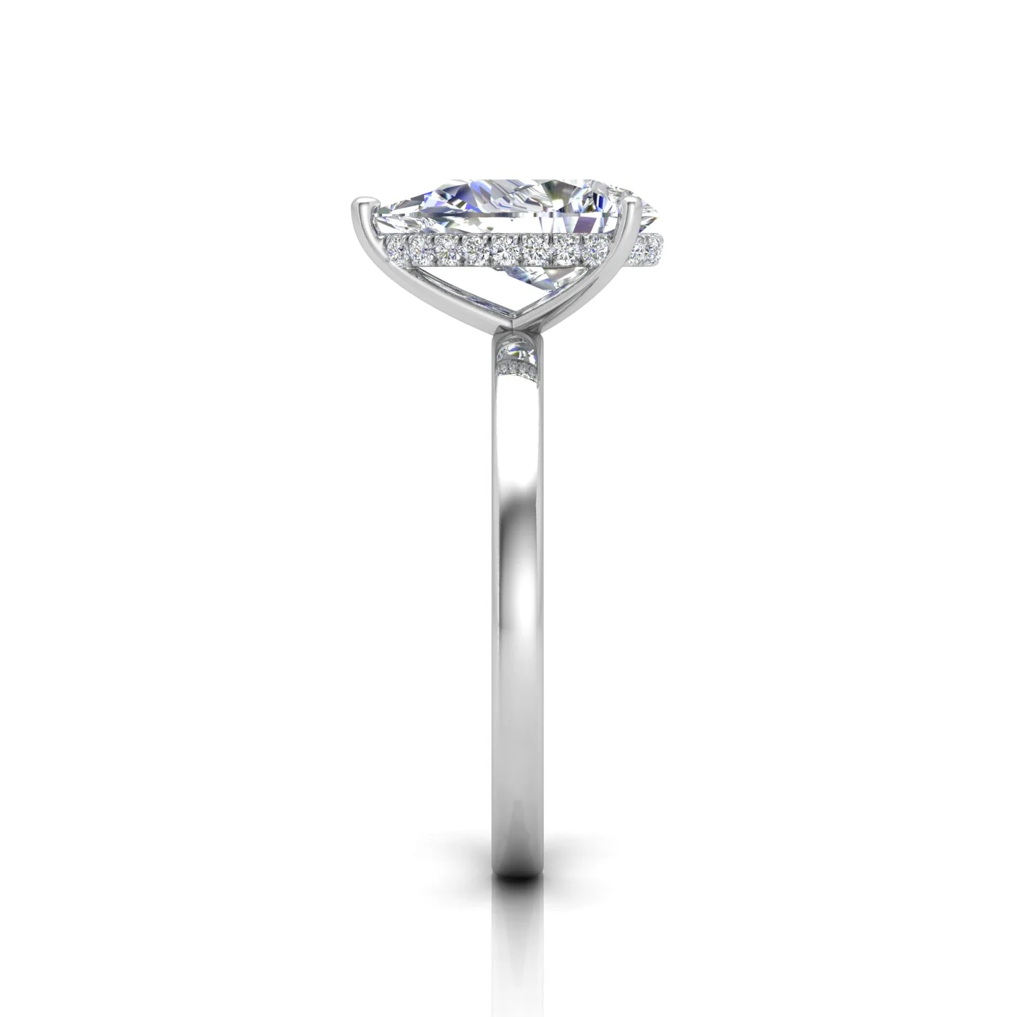 Classic Solitaire Hidden Halo Engagement Ring - Image 13
