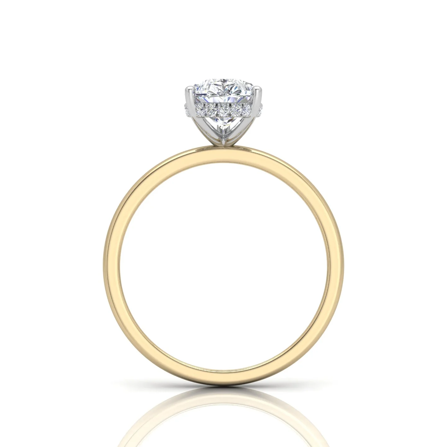 Classic Solitaire Hidden Halo Engagement Ring - Image 14