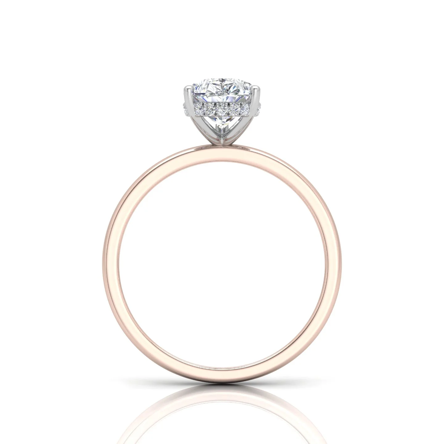 Classic Solitaire Hidden Halo Engagement Ring - Image 15