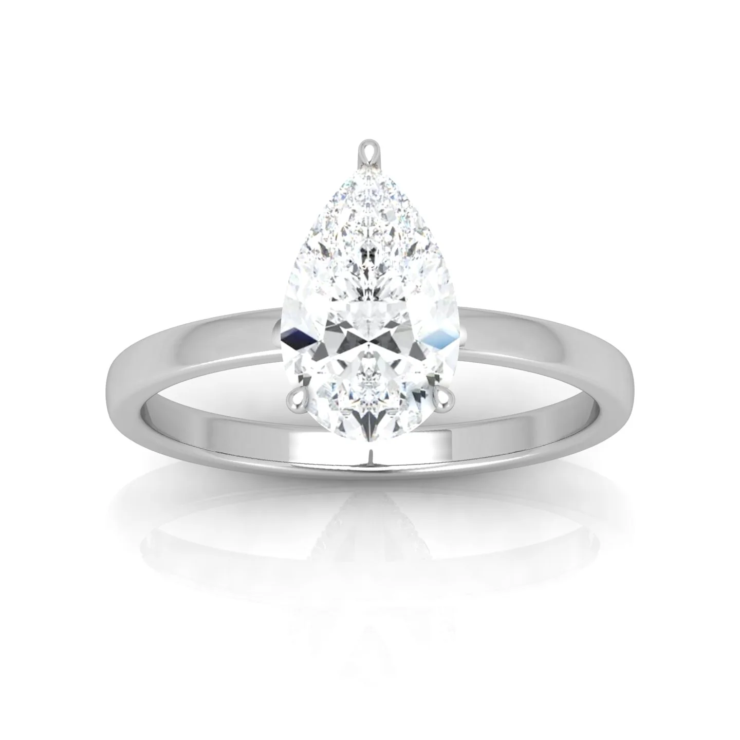 Classic Solitaire Hidden Halo Engagement Ring - Image 9