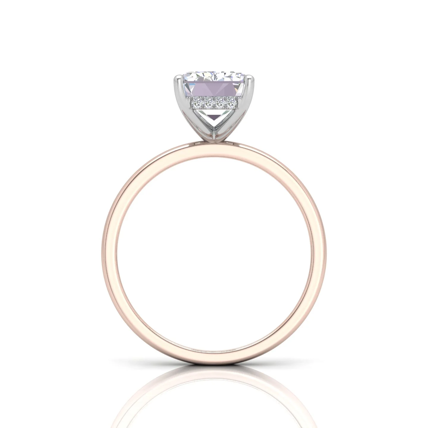 Classic Solitaire Hidden Halo Engagement Ring - Image 11