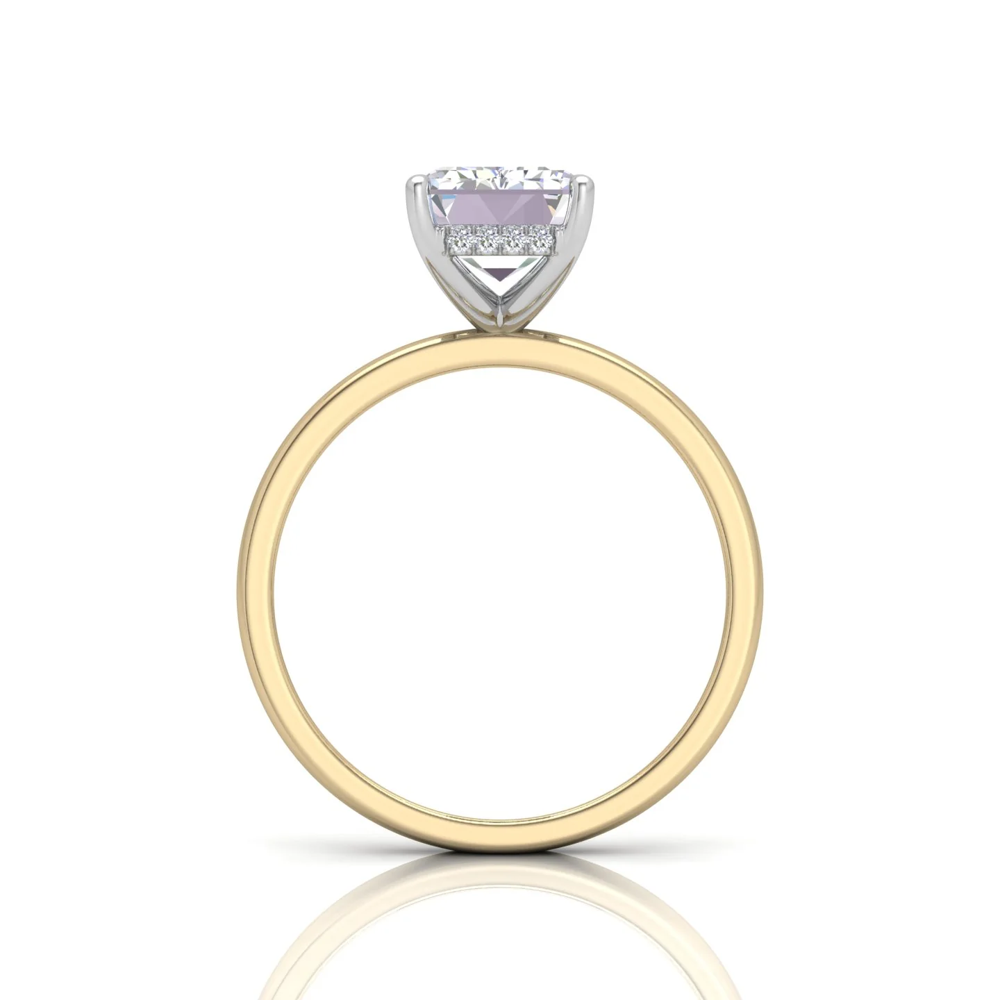 Classic Solitaire Hidden Halo Engagement Ring - Image 12