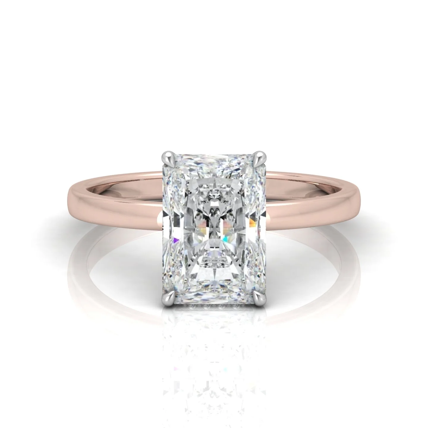 Classic Solitaire Hidden Halo Engagement Ring - Image 8
