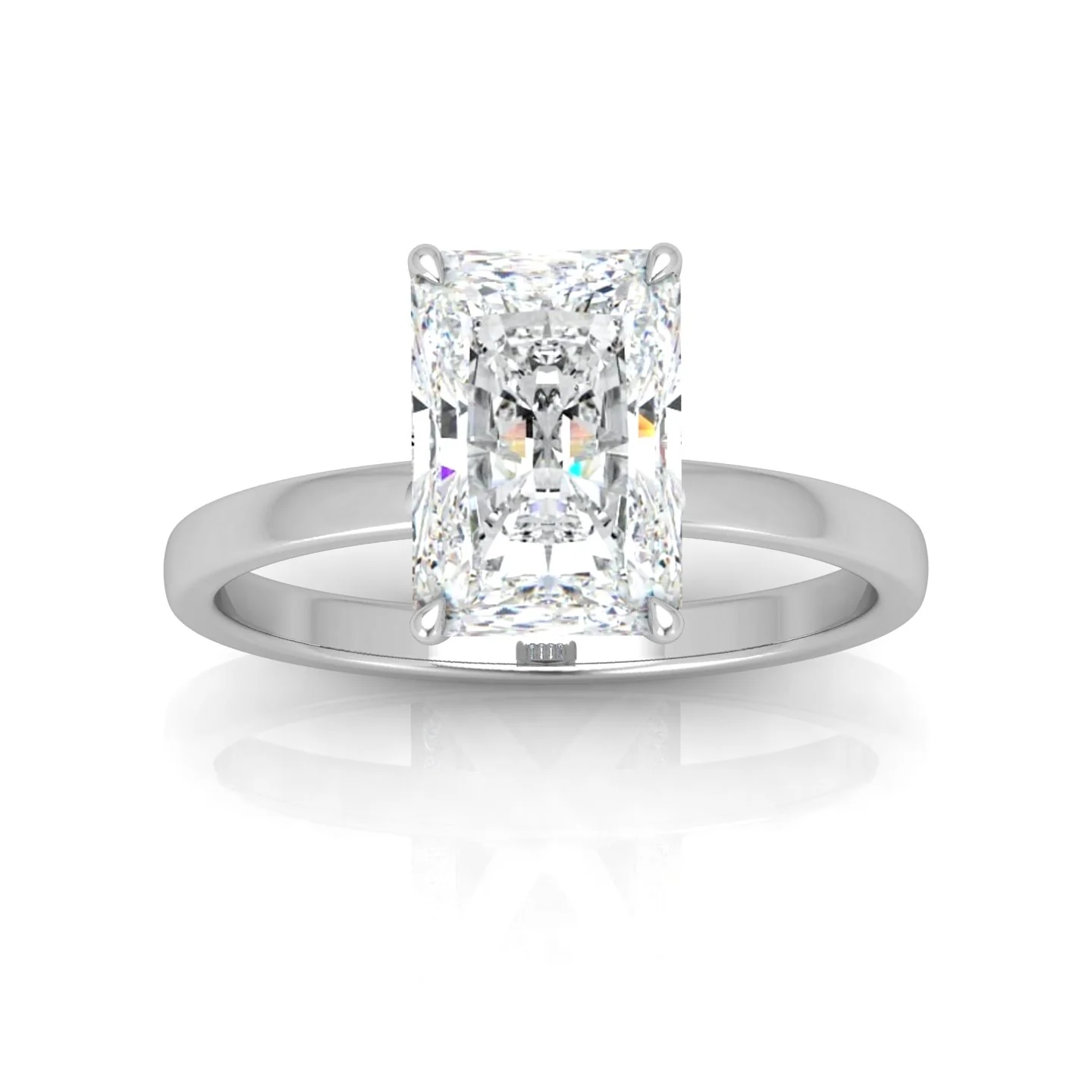 Classic Solitaire Hidden Halo Engagement Ring - Image 9