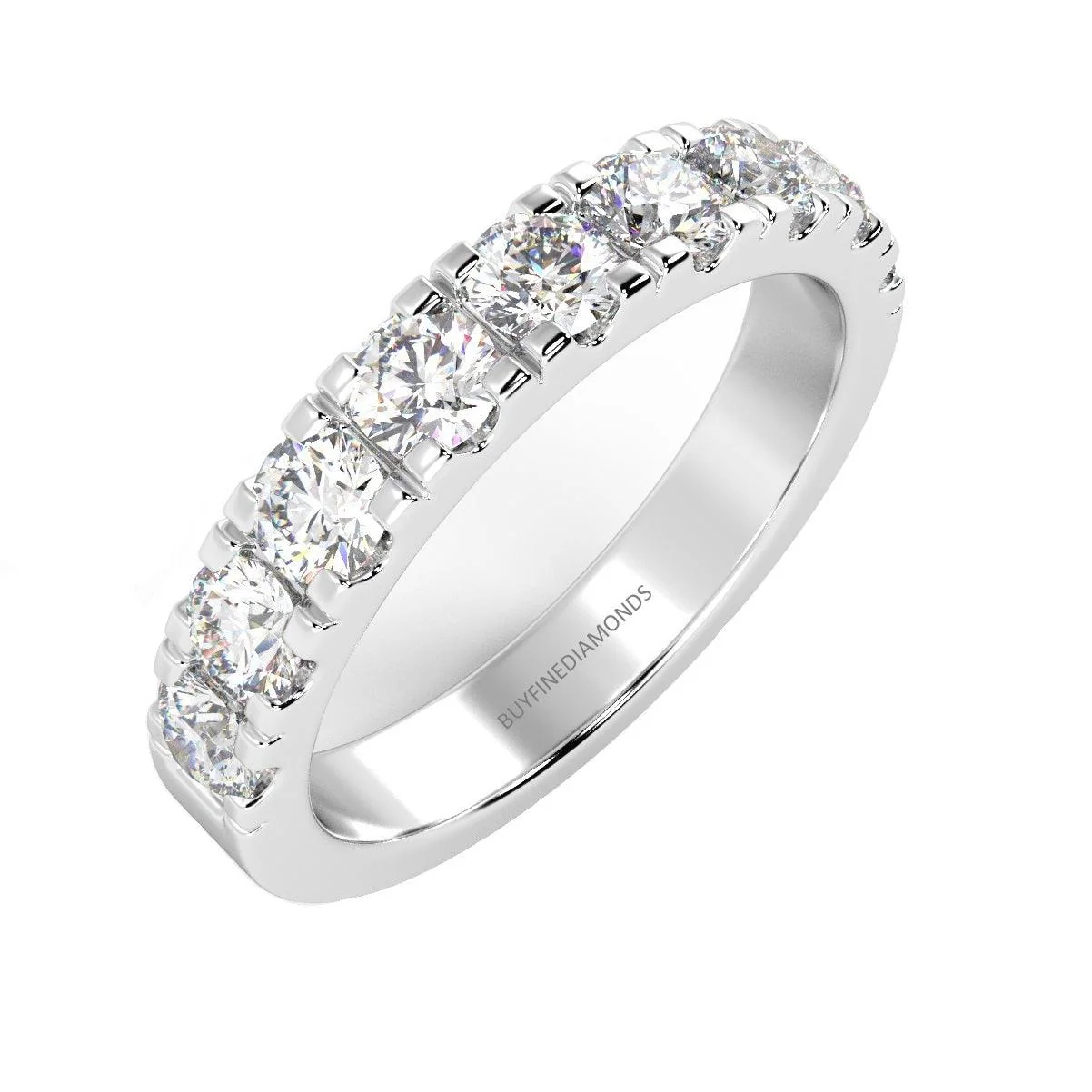 Clearance 10 Round Diamond Wedding Eternity Ring for Women's - 1.00Carat D/VVS - Image 3