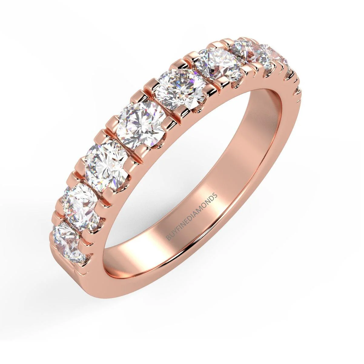 Clearance 10 Round Diamond Wedding Eternity Ring for Women's - 1.00Carat D/VVS - Image 5