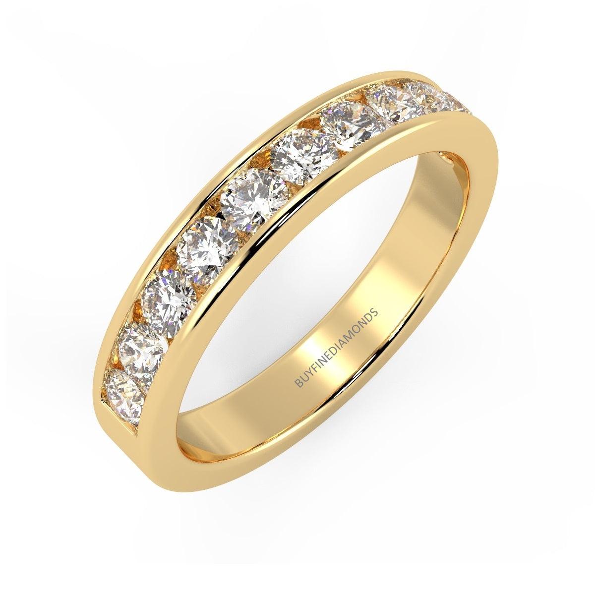 Clearance 10 Round Diamond Wedding Eternity Ring for Women's - 1.00Carat D/VVS - Image 3