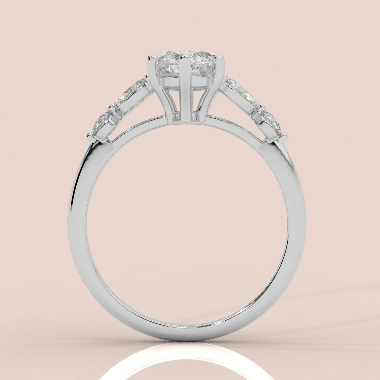 Clearance ! Best Quality 3.50Ct Marquise & Side Diamond Designer Ring - Image 3
