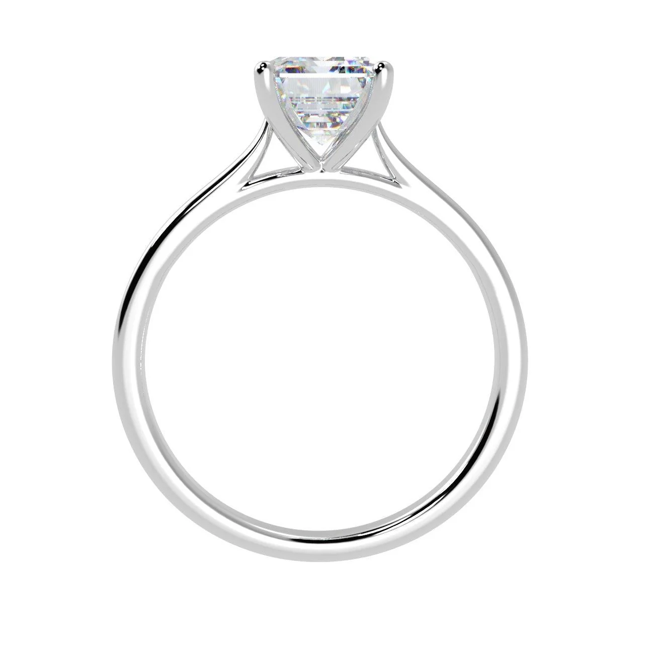 Clearance ! E/VS Emerald Lab Diamond Solitaire Ring in Platinum - Image 4