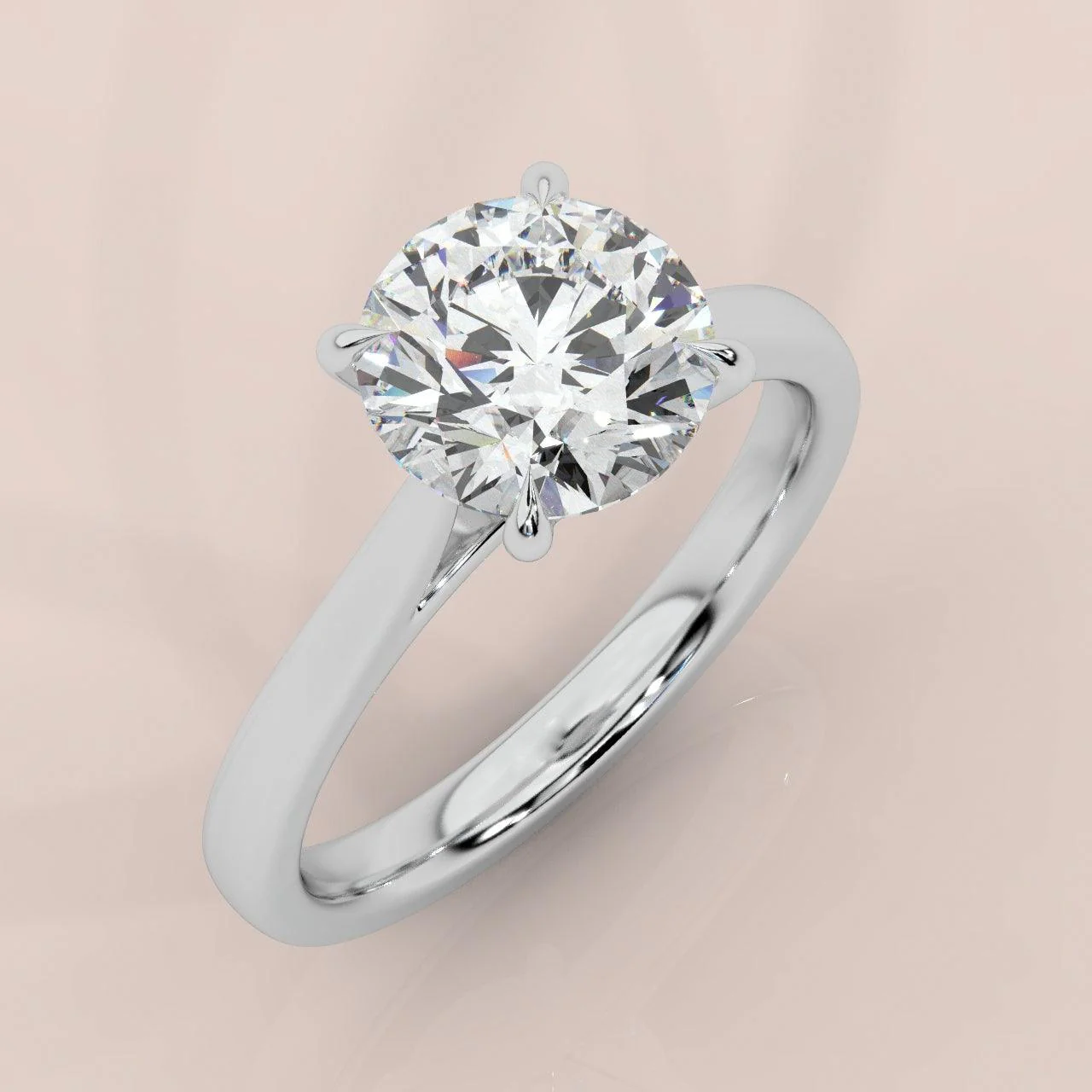 Clearance E/VVS 3.35Ct Round Diamond Engagement Ring in Platinum - Image 3