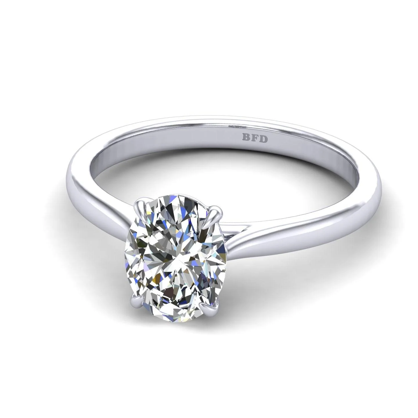 Clearance F/VS 4.00Ct Huge Oval Diamond Engagement Ring in Platinum