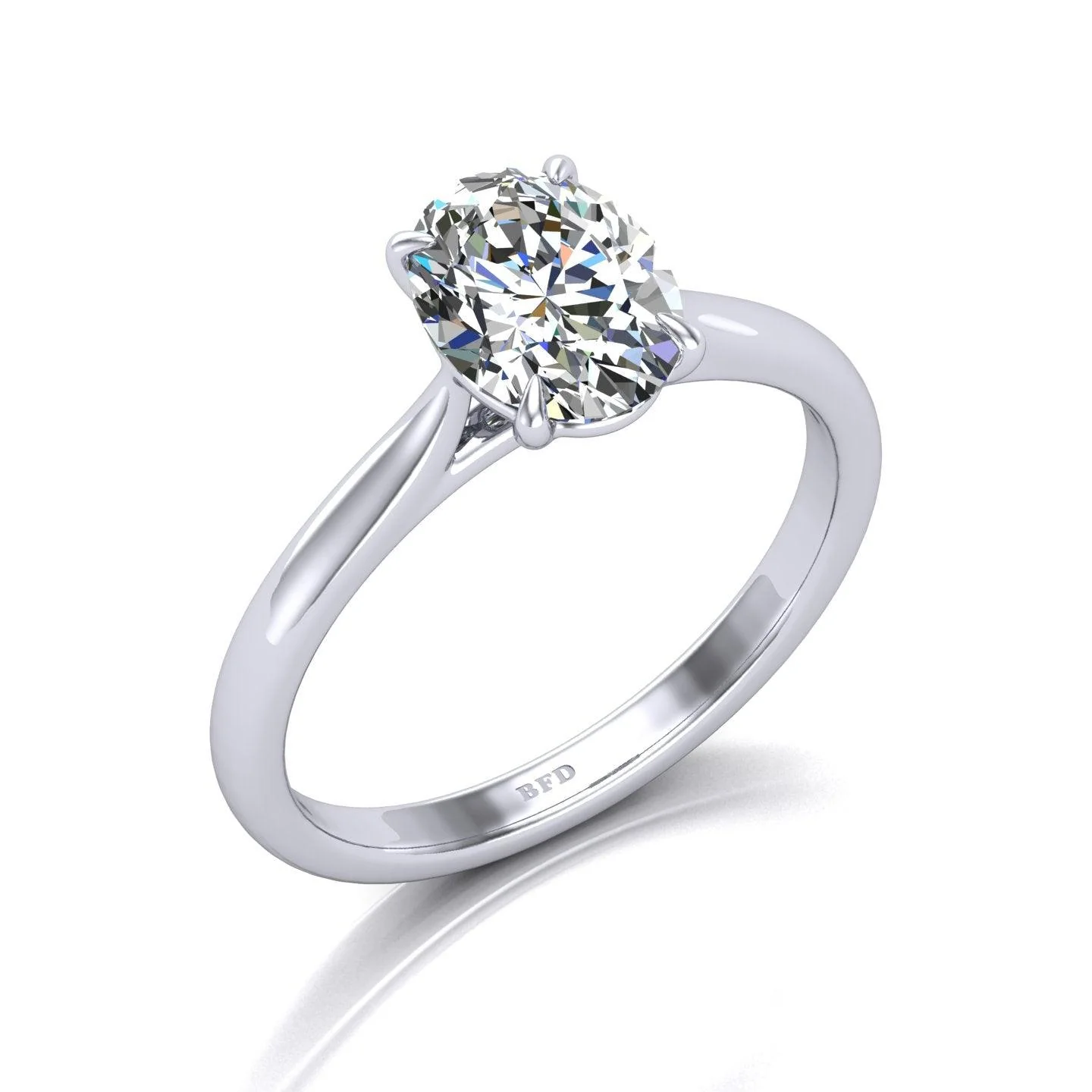 Clearance F/VS 4.00Ct Huge Oval Diamond Engagement Ring in Platinum - Image 2