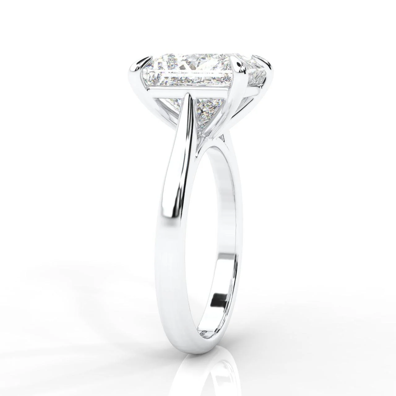 Clearance F/VS 3.00Ct - 4.00Ct Princess Diamond Engagement Ring in Platinum (Stone Size 8.60mm) - Image 2