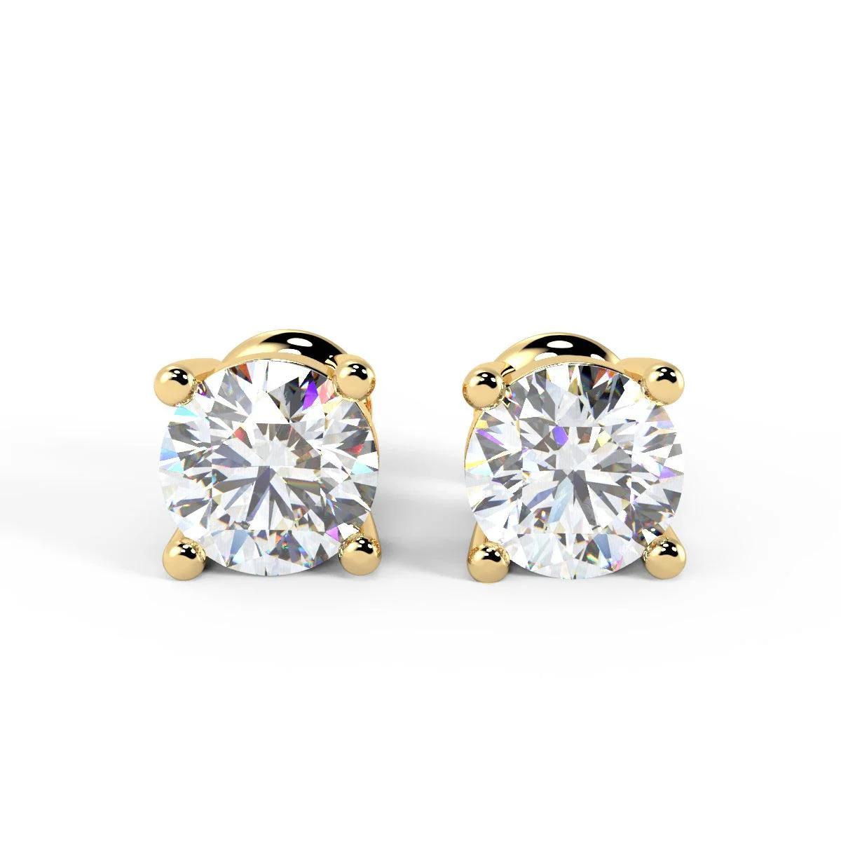 Clearance ! Hugh Round Diamond Stud Earrings in 18k Gold - 3.62Carat - Image 7