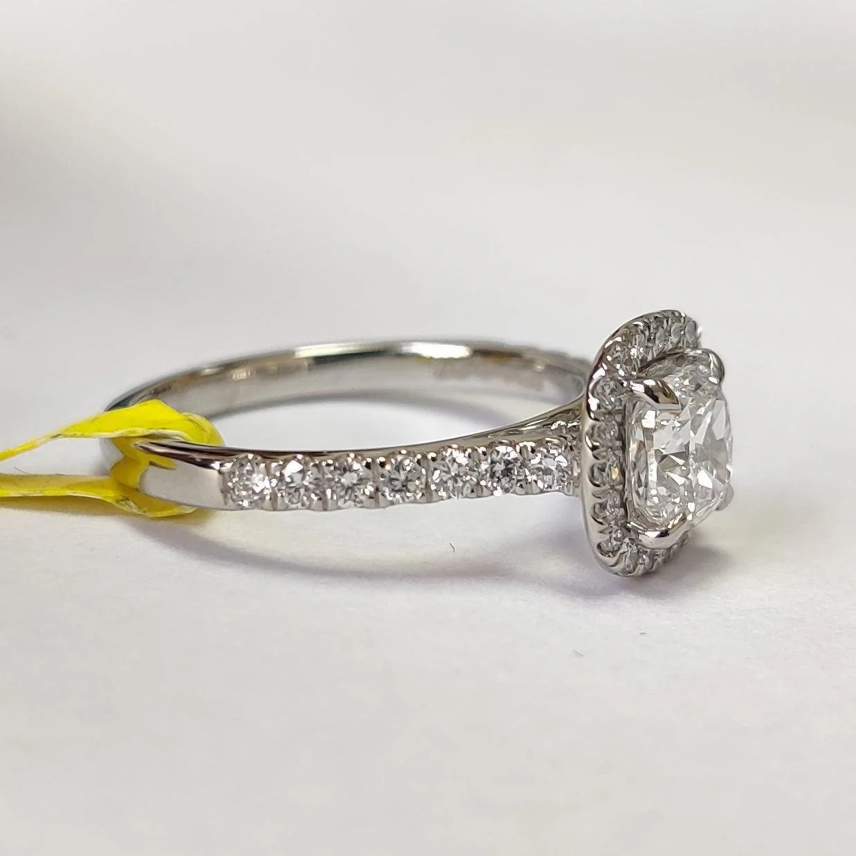 Clearance ! IGI Certified Cushion Diamond Halo Engagement Ring Platinum 1.40Ct - Image 2
