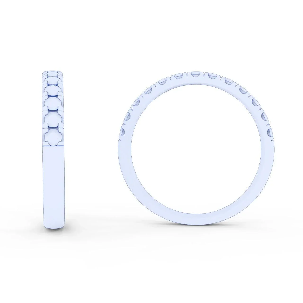 Clearance ! Platinum D/VS Round Diamond Micro Pave Set Half Eternity Ring 1.6mm - 2.5mm - Image 6