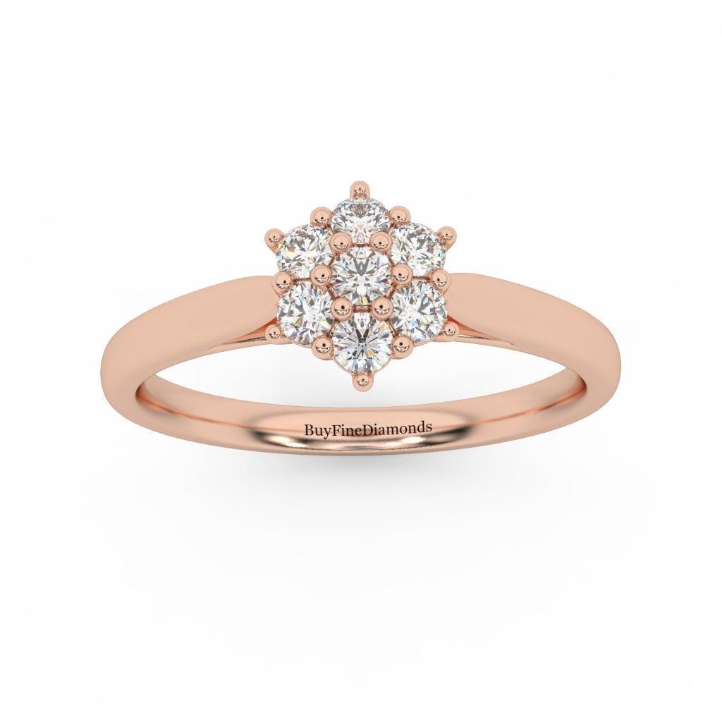 0.60 Ct Natural Round Diamond Cluster Engagement Ring For Women - Image 3