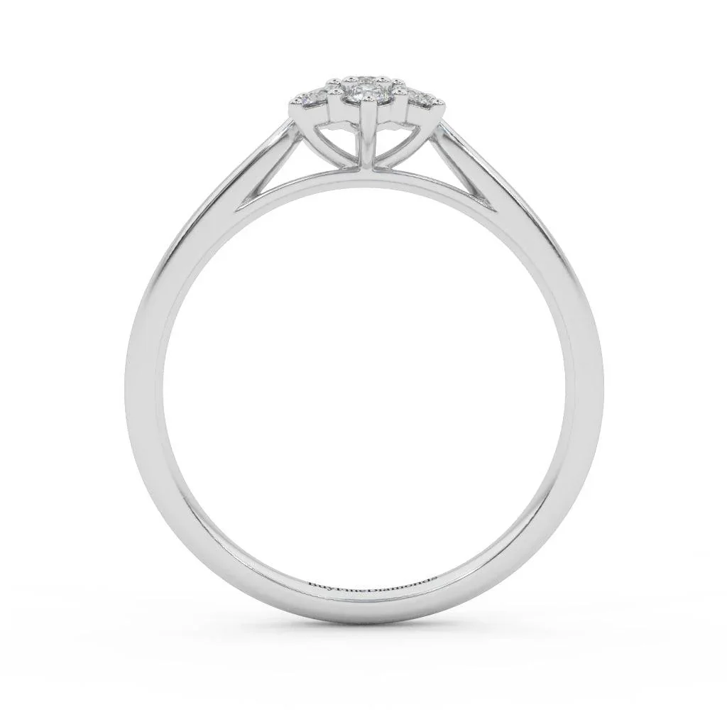 0.60 Ct Natural Round Diamond Cluster Engagement Ring For Women - Image 4