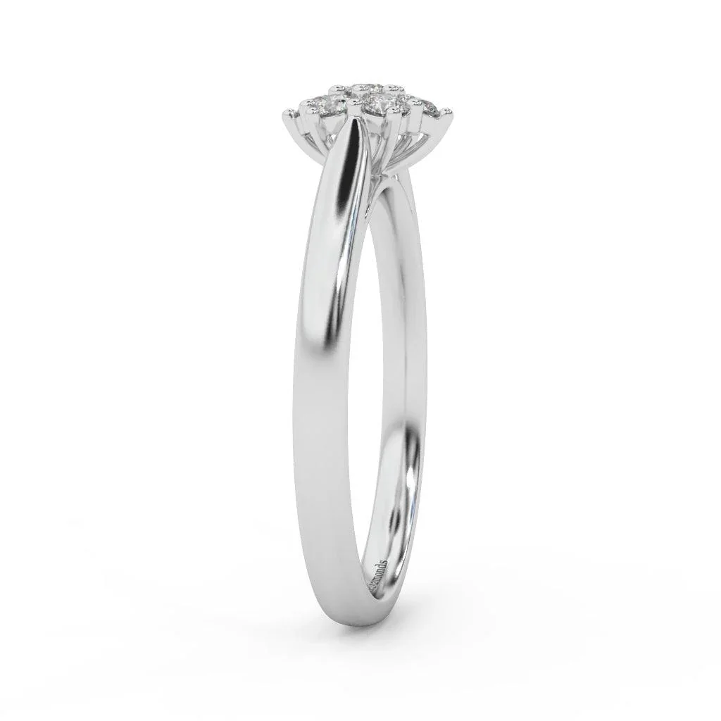0.60 Ct Natural Round Diamond Cluster Engagement Ring For Women - Image 5