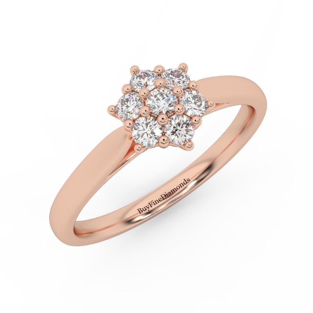 0.60 Ct Natural Round Diamond Cluster Engagement Ring For Women - Image 7