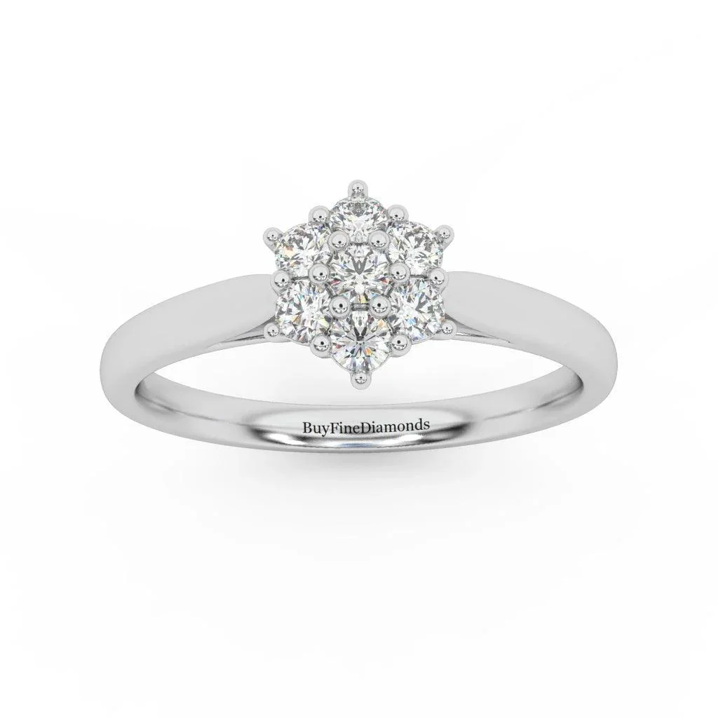 0.60 Ct Natural Round Diamond Cluster Engagement Ring For Women - Image 8