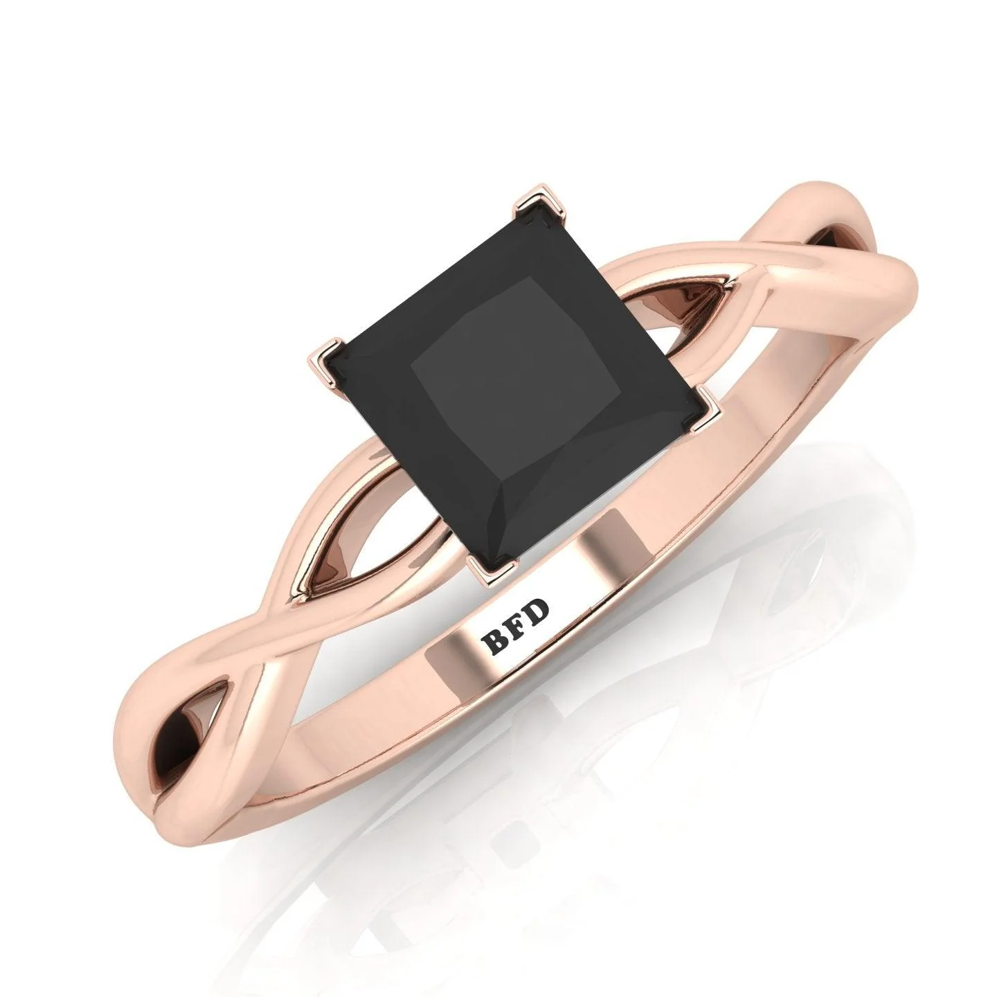 Great Offer..! 1.00CT AAA Black Princess cut Diamond Solitaire Engagement Ring - Image 3