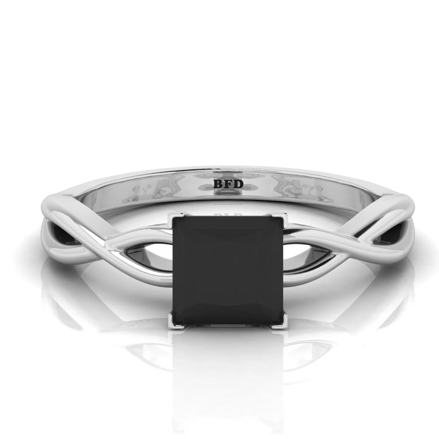 Great Offer..! 1.00CT AAA Black Princess cut Diamond Solitaire Engagement Ring - Image 4