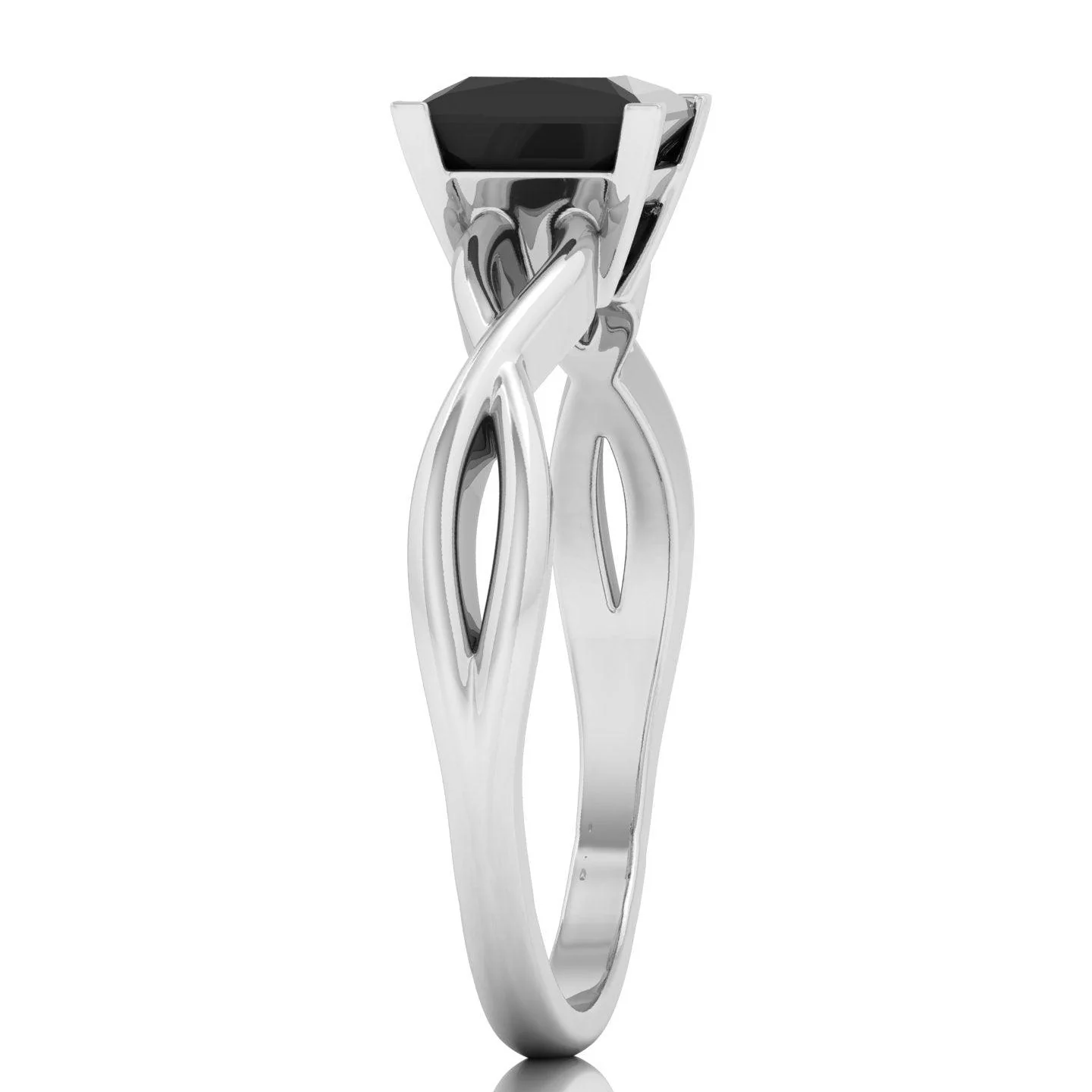 Great Offer..! 1.00CT AAA Black Princess cut Diamond Solitaire Engagement Ring - Image 6
