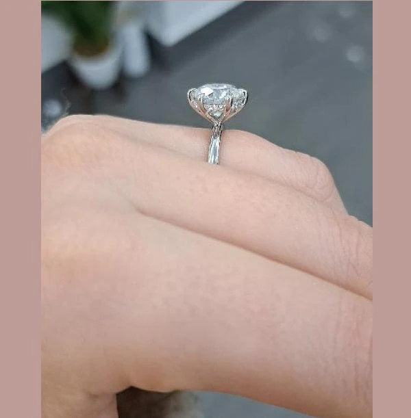 Great Deal..!! Round Diamond 6 Claw Solitaire Engagement Ring In Platinum 4Ct - 5Ct - Image 3