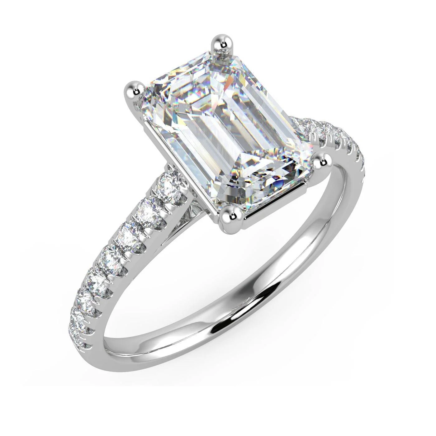 IGI Certified VS Quality Emerald & Diamond Engagement Ring Platinum  4.50Ct - 5.50Ct - Image 3